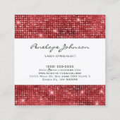 Makeup Artist Ruby Sparkle Glam Quadratische Visitenkarte (Rückseite)