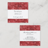 Makeup Artist Ruby Sparkle Glam Quadratische Visitenkarte (Vorne/Hinten)