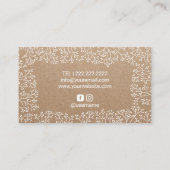Makeup Artist Rustic Babys Breath Floral Kraft Visitenkarte (Rückseite)