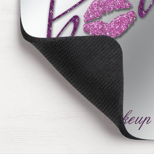 Makeup Artist Salon Cosmetology Pink Lips Glitter Mousepad (Ecke)
