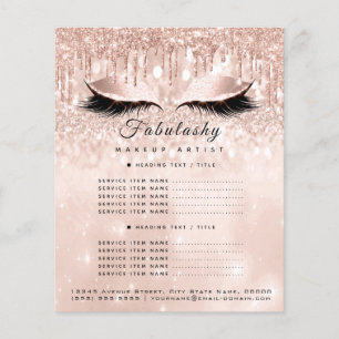 Makeup Artist Salon Glitzer Flyer Rose Gold Auge