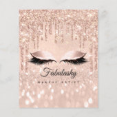 Makeup Artist Salon Glitzer Flyer Rose Preis List2 (Hinten)