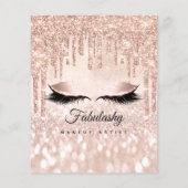 Makeup Artist Salon Glitzer Flyer Rose Preise Glam (Hinten)
