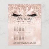 Makeup Artist Salon Glitzer Flyer Rose Preise Glam (Vorne)