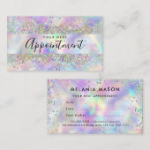 Makeup Artist Salon Holographic Glitzer Terminkarte (Vorne/Hinten)