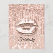 Makeup Artist Salon Pink Glitzer Flyer Peach Kiss1 (Hinten)