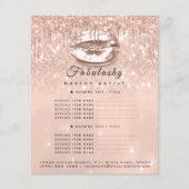 Makeup Artist Salon Pink Glitzer Flyer Peach Kiss1 (Vorne)