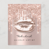 Makeup Artist Salon Pink Glitzer Flyer Spark Kiss (Hinten)