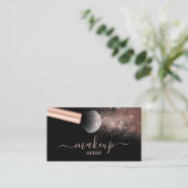 Makeup Artist Salon Rose Gold Glitzer Pinsel Visitenkarte (Stehend Vorderseite)