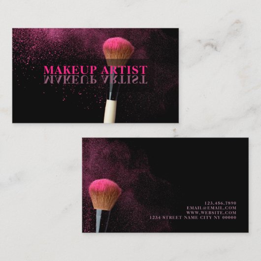 Makeup Artist Salon Visitenkarte (Vorne/Hinten)
