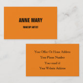 Makeup Artist Schönheitssalon Orange Custom Fall Visitenkarte (Vorne/Hinten)