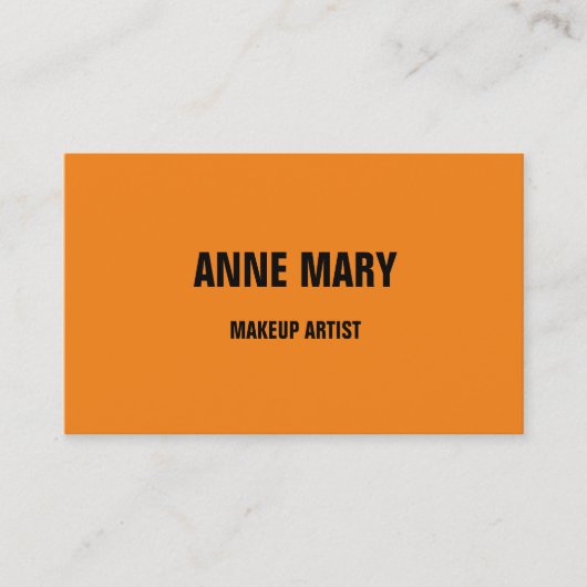 Makeup Artist Schönheitssalon Orange Custom Fall Visitenkarte (Vorderseite)