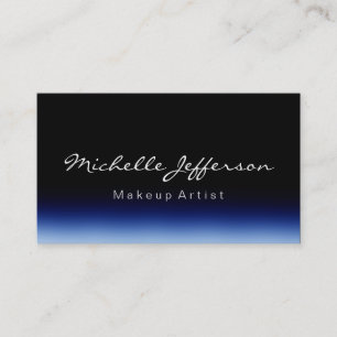 Makeup Artist Script Black Blue Business Card Visitenkarte