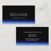 Makeup Artist Script Black Blue Business Card Visitenkarte (Vorne/Hinten)