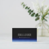 Makeup Artist Script Black Blue Business Card Visitenkarte (Stehend Vorderseite)