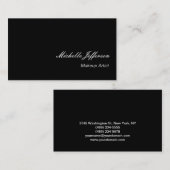 Makeup Artist Script Black Business Card Visitenkarte (Vorne/Hinten)
