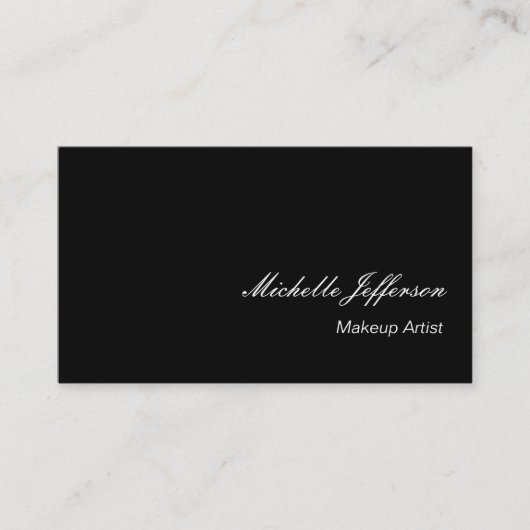 Makeup Artist Script Black Business Card Visitenkarte (Vorderseite)