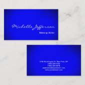 Makeup Artist Script Blue Business Card Visitenkarte (Vorne/Hinten)