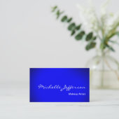 Makeup Artist Script Blue Business Card Visitenkarte (Stehend Vorderseite)