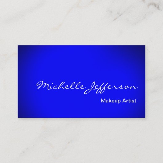 Makeup Artist Script Blue Business Card Visitenkarte (Vorderseite)