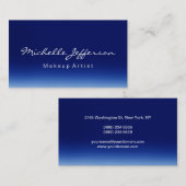 Makeup Artist Script Dark Blue Business Card Visitenkarte (Vorne/Hinten)