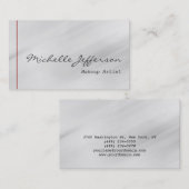 Makeup Artist Script Grau Charming Business Card Visitenkarte (Vorne/Hinten)