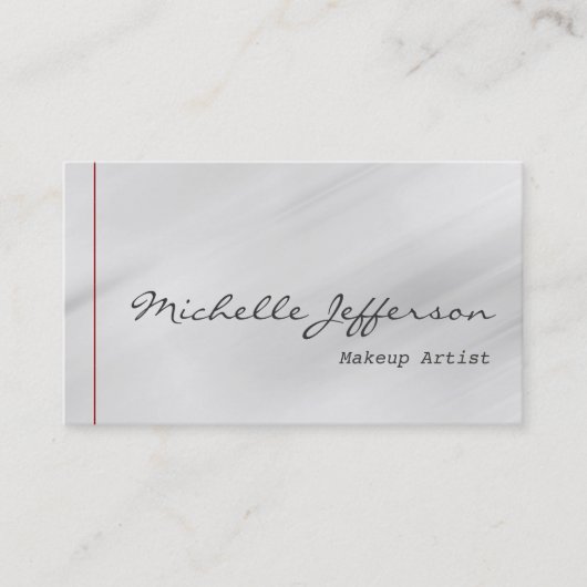 Makeup Artist Script Grau Charming Business Card Visitenkarte (Vorderseite)