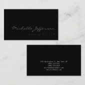 Makeup Artist Script Gray Black Business Card Visitenkarte (Vorne/Hinten)