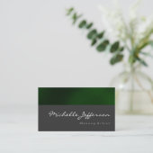 Makeup Artist Script Gray Green Business Card Visitenkarte (Stehend Vorderseite)