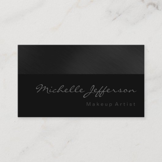 Makeup Artist Script Gray Muster Business Card Visitenkarte (Vorderseite)