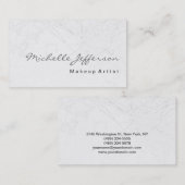 Makeup Artist Script Gray Muster Business Card Visitenkarte (Vorne/Hinten)