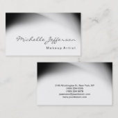 Makeup Artist Script Gray Muster Business Card Visitenkarte (Vorne/Hinten)