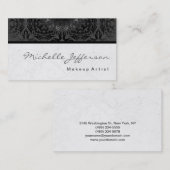 Makeup Artist Script Gray Muster Business Card Visitenkarte (Vorne/Hinten)