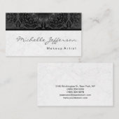 Makeup Artist Script Gray Muster Business Card Visitenkarte (Vorne/Hinten)