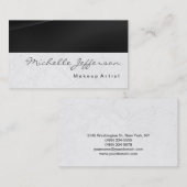 Makeup Artist Script Gray Muster Business Card Visitenkarte (Vorne/Hinten)