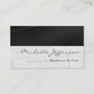 Makeup Artist Script Gray Wall Brick Business Card Visitenkarte