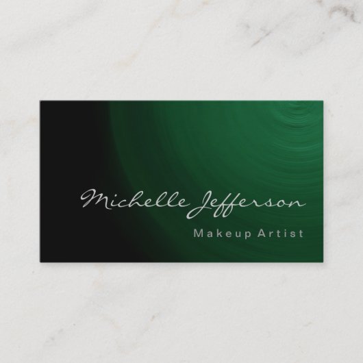 Makeup Artist Script Green Pattern Business Card Visitenkarte (Vorderseite)