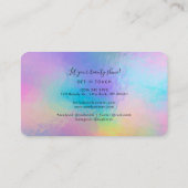 Makeup Artist Script Moderne Imitate Holographisch Visitenkarte (Rückseite)