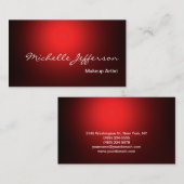 Makeup Artist Script Red Business Card Visitenkarte (Vorne/Hinten)