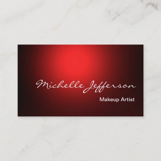 Makeup Artist Script Red Business Card Visitenkarte (Vorderseite)
