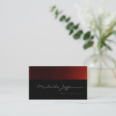 Makeup Artist Script Red Pattern Business Card Visitenkarte (Stehend Vorderseite)