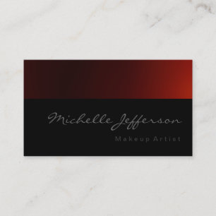 Makeup Artist Script Red Pattern Business Card Visitenkarte