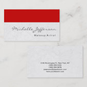 Makeup Artist Script Red Pattern Business Card Visitenkarte (Vorne/Hinten)