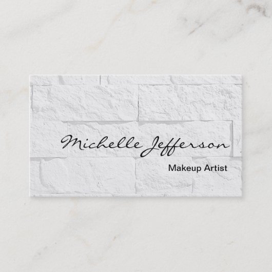 Makeup Artist Script Wall Brick Business Card Visitenkarte (Vorderseite)