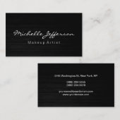 Makeup Artist Script Wood Effect Business Card Visitenkarte (Vorne/Hinten)