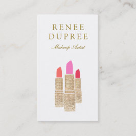 Makeup Artist Sequin Lipstick-Logo Visitenkarte
