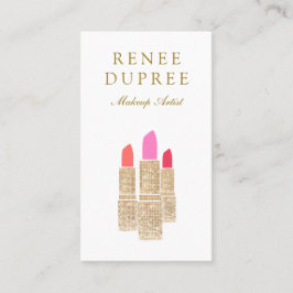 Makeup Artist Sequin Lipstick-Logo Visitenkarte