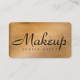 Makeup Artist Shiny Copper Round Corner Visitenkarte