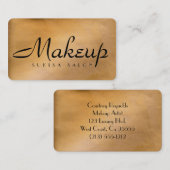 Makeup Artist Shiny Copper Round Corner Visitenkarte (Vorne/Hinten)