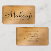 Makeup Artist Shiny Copper Round Corner Visitenkarte (Vorne/Hinten)
